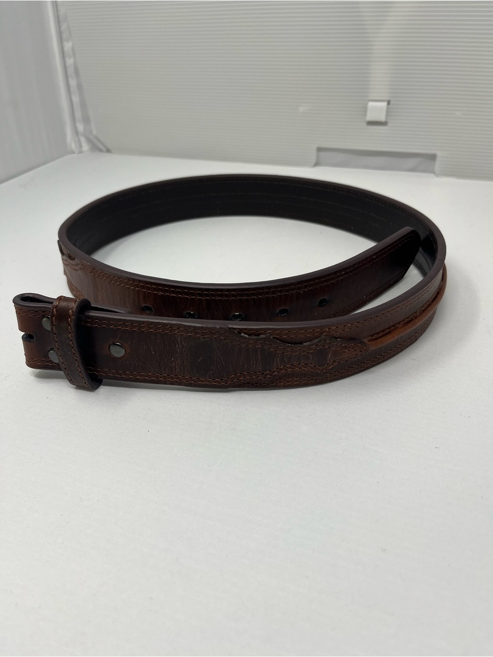 Ariat Men's Rowdy Center Raised Leather Western Belt Strap Brown NWOT Size 34